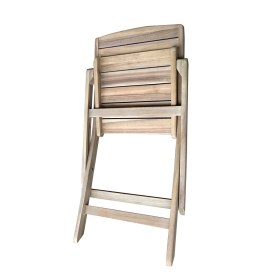 Resim Ahşap Yarı Katlanır Bahçe Balkon Masası 70 Cm Açık Kahverengi 
