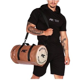 Resim Musclecloth Deri Silindir Çanta Vizon-Standart Vizon 
