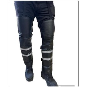 Resim Bike Sky Diz & Bacak Koruma Deri Reflektörlü Dizlik Siyah 