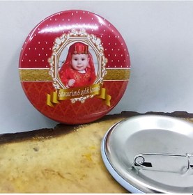 Resim 6 Ay Kınası Partisi Rozeti Resimli Metal 6 Cm İğneli Yak 10 Adet 