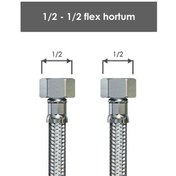 Resim Seval Çelik 20 cm 1/2''x1/2'' Flex Hortum (AKR-121220) 