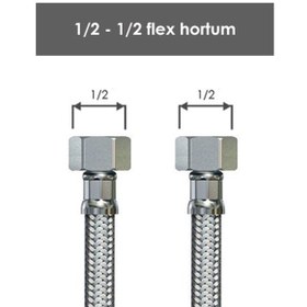 Resim Seval Çelik 20 cm 1/2''x1/2'' Flex Hortum (AKR-121220) 