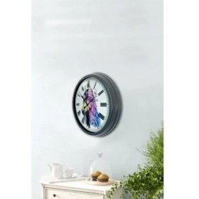 Resim Bahat Salon Ofis Duvar Saati Gri Alüminyum Çerçeve 40 cm 