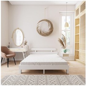 Resim Damla Model Beyaz Renk Çam Ahşap Karyola-20 100 x 200 