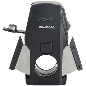 Resim Quantoro Çift Torch Pürmüz Düz Kesici/delicili Siyah Metal Puro Çakmağı 