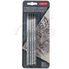 Resim Derwent Watersoluble Graphitone Aquarel Grafit Kalem 4Lü Set 