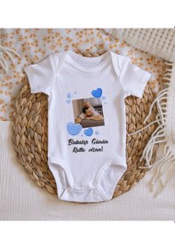 Resim Bitmeyenkartus Kişiye Özel Fotoğraflı Bebek Body Zıbın - Model 2-3-6 Ay Çok Renkli 