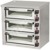Resim Elektrikli Pizza Fırını 12xø25 Cm Kapasiteli 3 Katlı 52x52 Manuel 