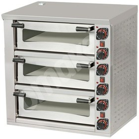 Resim Elektrikli Pizza Fırını 12xø30 Cm Kapasiteli 3 Katlı 62x62 Manuel 