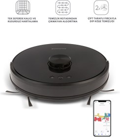 Resim HOMEND Alex Laser 1282h Moplu Ve Haritalamalı Akıllı Robot Süpürge 2023 Model Siyah 