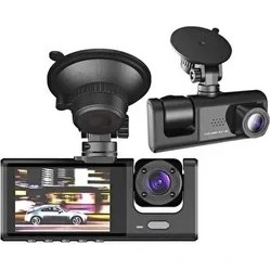 Resim Torima Ta-01 Siyah 1080P Araç Içi 3 Kameralı LCD Ekranlı Gece Görüşlü , G-Sensör , Geri Görüş Kameralı Yol Kayıt Araç Kamerası 
