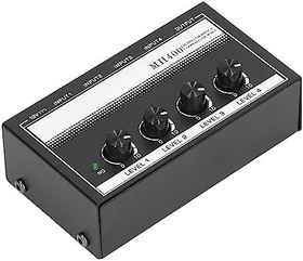 Resim Tbest Taşınabilir Kulaklık Amplifikatörü, Metal Stereo Ses Amplifikatörü Stüdyo ve Sahne için Düşük Gürültülü 4 Kanal Metal Kulaklık Dağıtıcı 100-240 V 