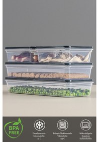 Resim Meleni Home Buzdolabı Mikrodalga Saklama Kabı Antrasit 4'Lü 2 x (1170 ML - 600 ML) Antrasit 