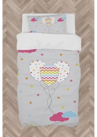 Resim Mekta Home Bebek Ve Çocuk Odası Renkli Bulutlu Ve Balon Desenli Nevresim Takımı 