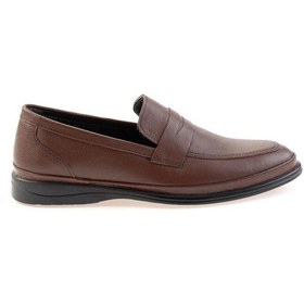 Resim Kahve Hakiki Deri Erkek Loafer Ayakkabı E01081002803 Kahve 
