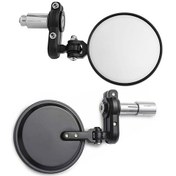 Resim Samdoo "siyah Metal Katlanır Retro Motosiklet Aynası - 22mm Çapa Uygun" 