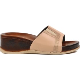 Resim Pierre Cardin PC-7021 Krem Kadın Dolgu Topuk Terlik 