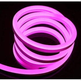 Resim Neon Şerit Led 220 Volt Esnek Silikonlu Aydınlatma + Fiş Dahil 3mt-pembe Pembe 