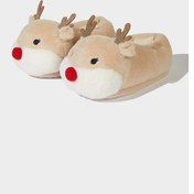 Resim Defacto Kadın Yılbaşı Temalı Düz Taban Panduf A8388ax25wnbg26 Bej-bg26 