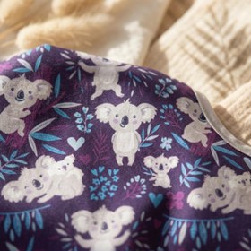 Resim Babydonat Bavyera Mor Koala Desenli Sıvı Geçirmez Uzun Kollu Bebek Beslenme Önlüğü - Blw Uyumlu Mama Önlüğü 6- 