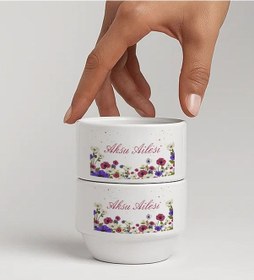 Resim Bk Gift Kişiye Özel İsimli Çiçek Tasraımlı 2li Çerezlik Kase-10, Yeni Ev Hediyesi Önerileri, Misafir Sunum Ürünü, Çay Yanı Kase Kobitmeyencom34777 Bk 