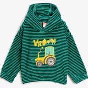 Resim Erkek Bebek Manşetleri Lastikli Sweatshirt Kapüşonlu 