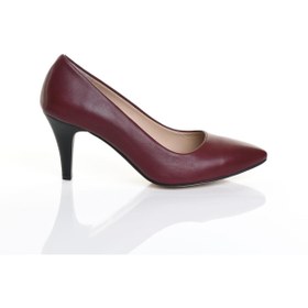 Resim Sevim Ayakkabı Kadın Bordo Hakiki Deri Stiletto Ayakkabı 