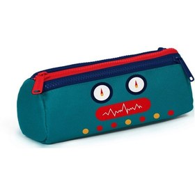 Resim Coral High Kids Lacivert Civit Robot Desenli Üç Bölmeli Kalem Çan 