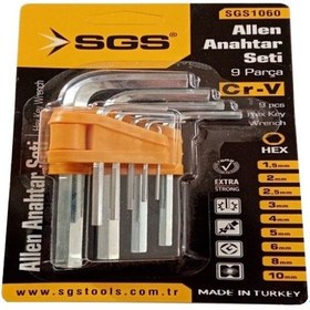 Resim Sgs 1060 Alyan Anahtar Seti 9 Parça 