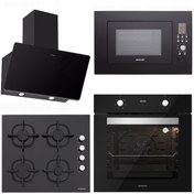 Resim Silverline BO6502B02 - CS5343B01 - 3457 Soho 60 Siyah Cam Ankastre Set 