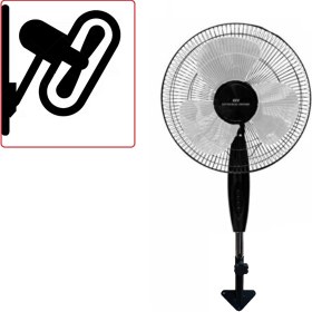 Resim Depolife Duvar Için Hava Vantilatörü Döner Kafa Duvar Montajlı Pervane 40CM 45W Siyah Rüzgar Fanı 
