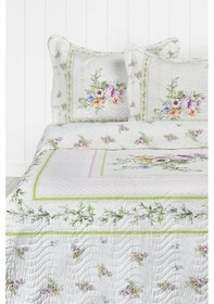 Resim Örtüm Duru Çift Kişilik Kapitone Yatak Örtüsü Takımı - Ekru - Yeş 