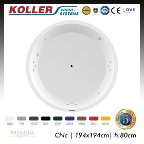 Resim Yuvarlak Jakuzi | 194 cm | Sanacryl - 194x194 / Lacivert / 4 Kişilik 