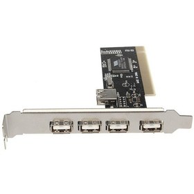 Resim Pci 4+1 5 Port Usb 2.0 Çoklayıcı Çoğaltıcı Kart 