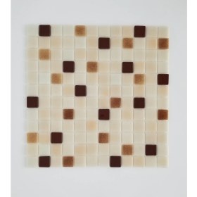 Resim Orient Mutfak,banyo ve Havuz Için Krem Kahverengi 25X25 Cam Mozaik ( 1 Koli = 10 Karo File = 1 m2 Fiyatıdır ) 