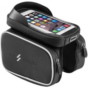 Resim Sz-009 Bisiklet Üst Tüp Paketi Bisiklet Ön Kiriş Çantası, İki Yan Kılıflı Dokunmatik Ekran Telefon Çantası 