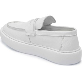Resim Tergan Beyaz Hakiki Deri Erkek Loafer - E25S1AY57561-B69 