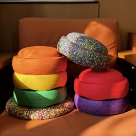 Resim 6 adet Renkli Kaymaz Plastik Denge Adım Taşı Gençler İçin - İç/Dış Mekan Oyunu, Spor Becerilerini Geliştirir, Canlı Turuncu/Kırmızı/Yeşil/Mavi/Sarı Pedallar Dokulu Yüzey ile 