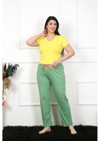 Resim Akbeniz Kadın Pamuklu Büyük Beden Alt Pijama 27473 Yeşil 
