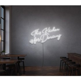 Resim This Kitchen İs For Dancing Yazılı Neon Tabela Beyaz 