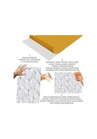 Resim Tink Kendinden Yapışkanlı Beyaz Petek Mermer Desenli Pvc Panel 41x62cm 
