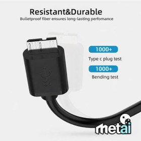 Resim Metai Usb-c To Micro B 3.0 Hard Disk Kablosu 1 Metre 5gbps Yüksek Hızlı Veri Aktarımı Type-c Harici Hdd & Ssd Bağlantı Kablosu Wd, Seagate, Toshiba Uyumlu Siyah 