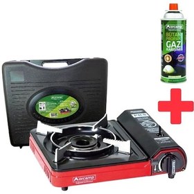 Resim Orcamp Portatif Kamp Ocağı Kırmızı Ck-505 + 1 Orcamp 227 Gram Gaz Kartuşu Kırmızı 