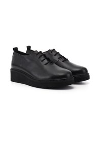 Resim Gönderi(R) Gönderi R Kadın Siyah Bağcıklı Dolgu Taban Hakiki Deri Ayakkabı Gdza134m0397 Siyah 