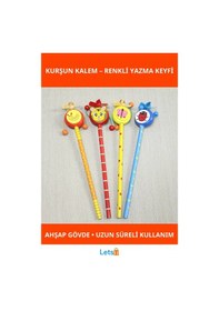 Resim Rengarenk Ahşap Figürlü Eğlenceli Kurşun Kalem Çok Renkli 