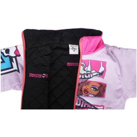 Resim by BebekOdam Kız Çocuk Pembe Baskılı Cepli Fermuarlı Şişme Mont 
