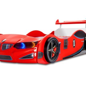 Resim Gt2 - Arabalı Yatak - Araba Yatak, Işıklı, Kırmızı Tek Kişilik 