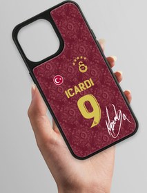 Resim Galatasaray Mauro Icardi 3. Forma İmzalı Cam Telefon Kılıfı - iPhone 14 Pro Max 