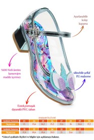 Resim Kiko Kids Rosella Unicorn Kız Çocuk Topuklu Abiye Şeffaf Ayakkabı Su Yeşili 