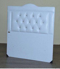 Resim Baza Başlık 90*190 cm Beyaz SİLİNİR Kapitone Suni Deri Model 2 cm Sunta Üstü. El Yapım 